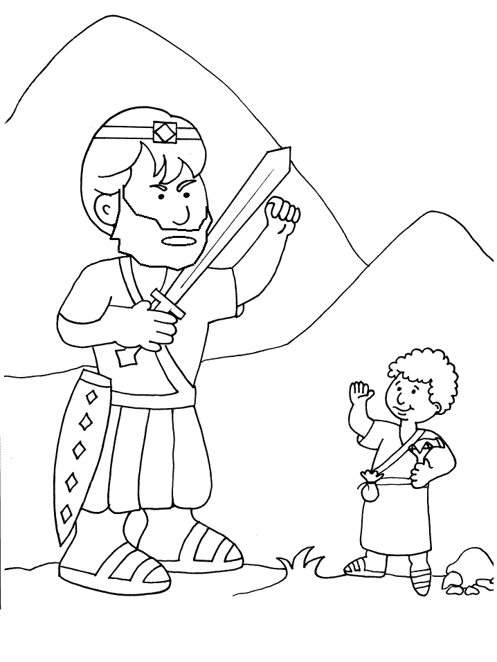 Drawings of David and Goliath coloring ~ Child Coloring