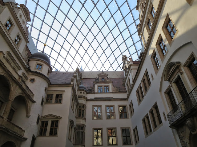 Dresden Germany points of interest: glass covered courtyard at Residenzschloss