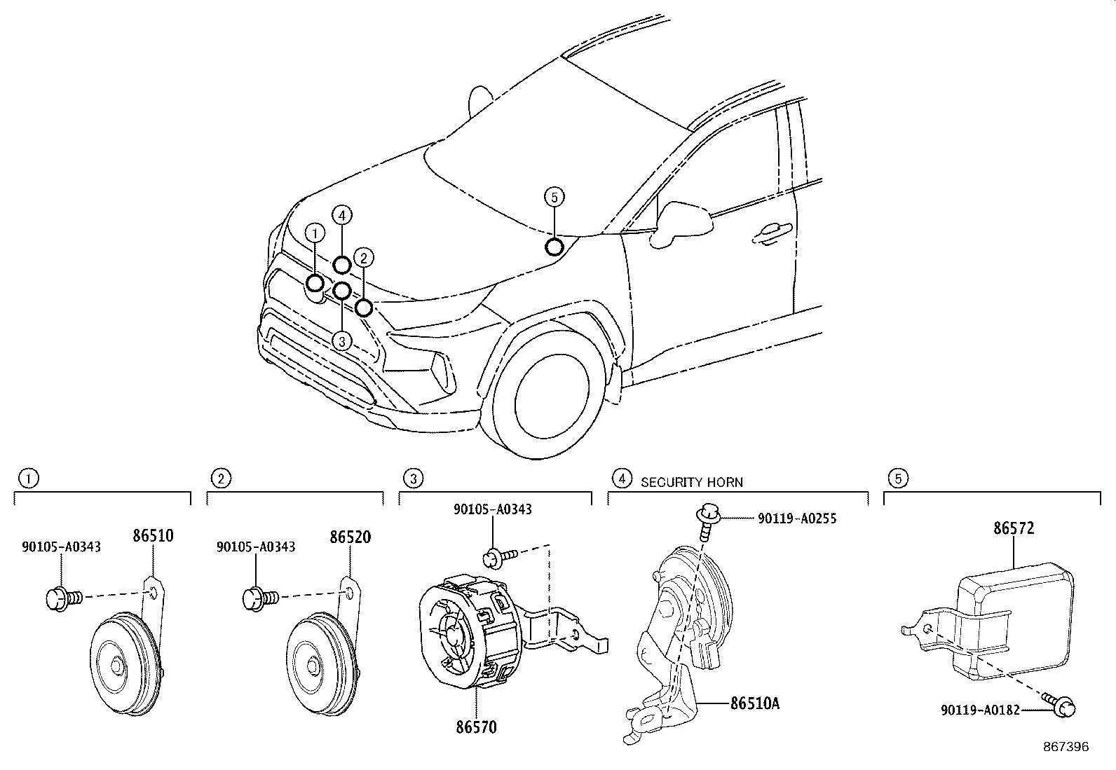 How to Install Hella Horns on the 2019 2020 Toyota Rav4 Toyota Rav4