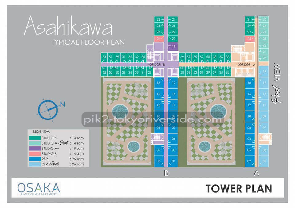 Site Plan Apartemen Osaka Riverview PIK2 Jakarta Tower Asahikawa Site Plan Apartemen Osaka Riverview PIK2 Jakarta Tower Asahikawa