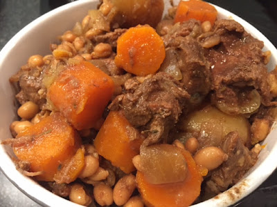 Slow Cooker Beef and Bean Stew in a bowl