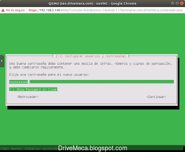 Escribimos una contraseña para nuestra cuenta de usuario Escribimos una contraseña para nuestra cuenta de usuario