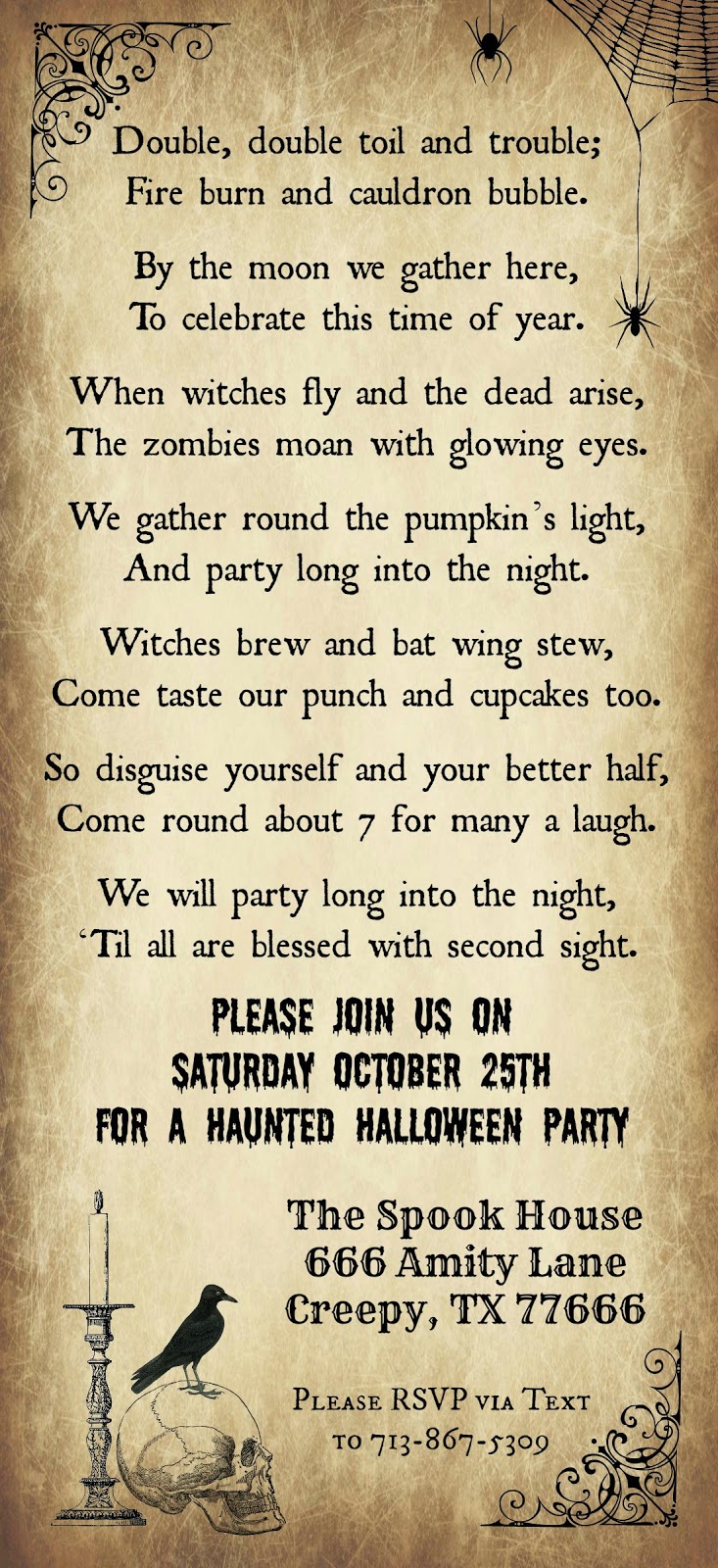 Crafty In Crosby Halloween Party Invitation 2014