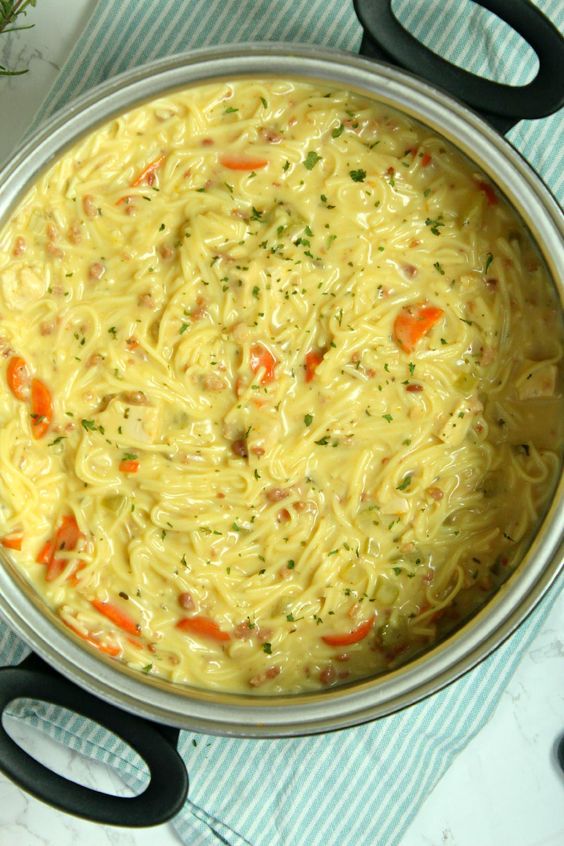 Crack Chicken Noodle Soup #crackchicken #chicken #chickenrecipes #noodle #noodlesoup #soup #souprecipes #easysouprcipes