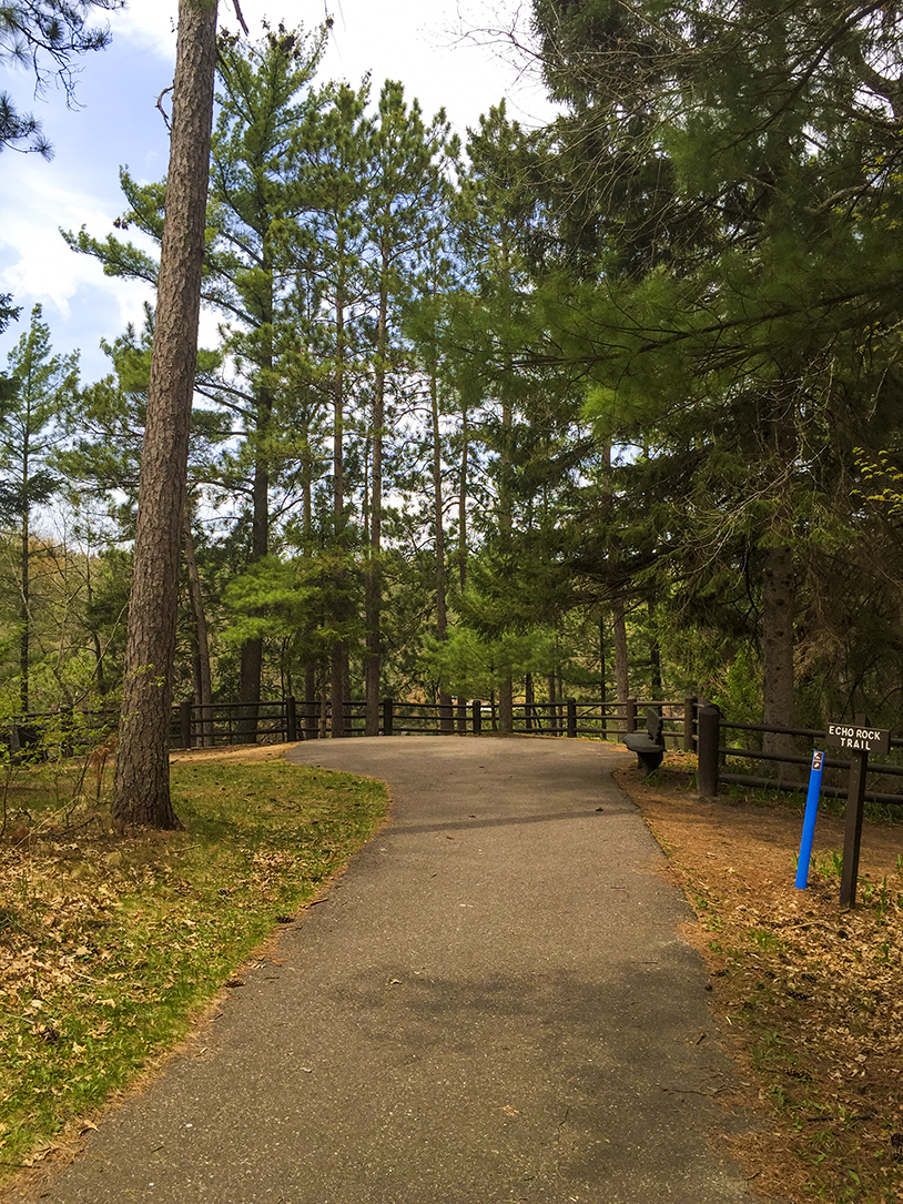 Wisconsin Explorer Hiking Echo Rock at Mirror Lake State Park