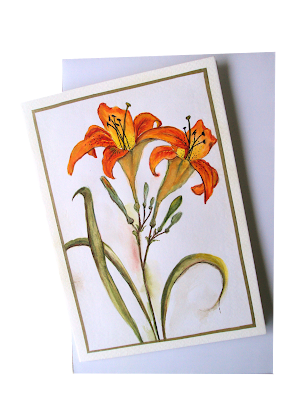 orange,lilies,flowers,floralcard,greeting,handmade,cardmaker,design,botanical