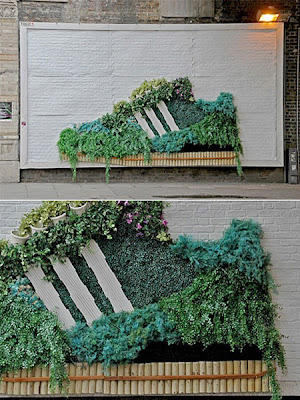 streetmarketing adidas biologique écologique affichage