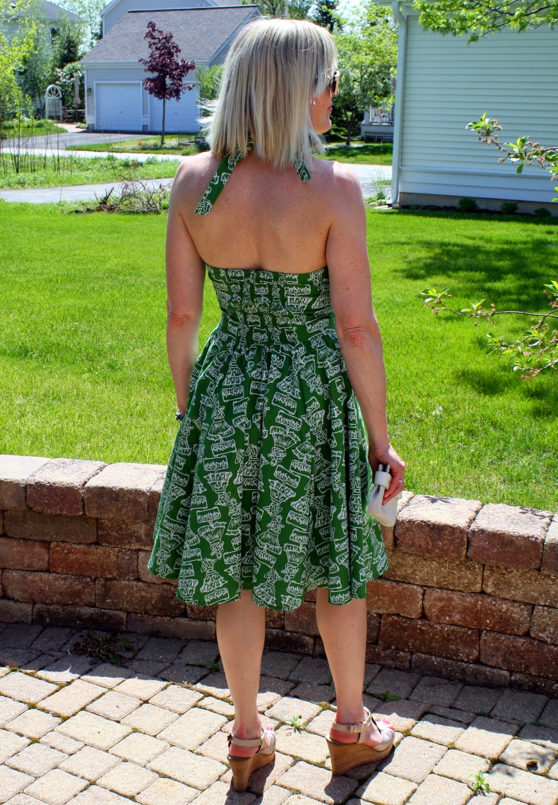 hula print halter sundress