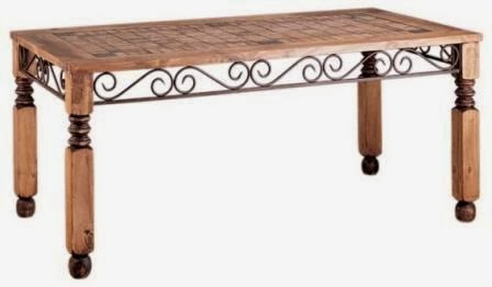 mesa de madera y forja, mesa forja rustica