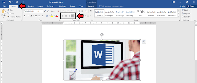 mengatur posisi gambar berdasarkan text align