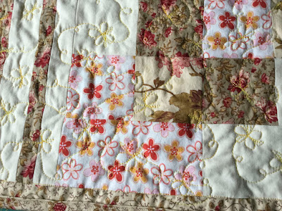 Free motion quilting on the classic side of the placemat Free motion quilting on the classic side of the placemat