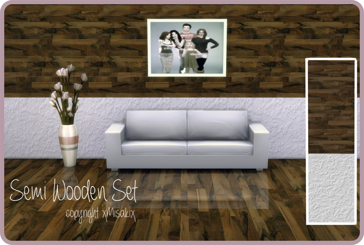 Semi Wooden Wall Set Xmisakix Sims