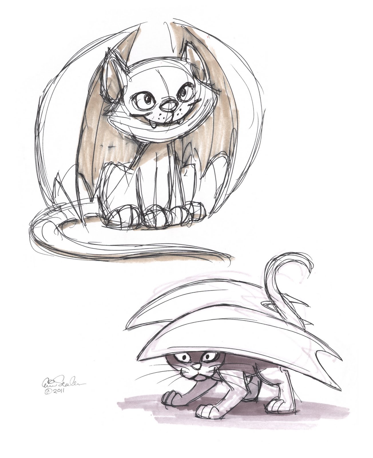 The Ol' Sketchbook Are they dragons or are they cats?