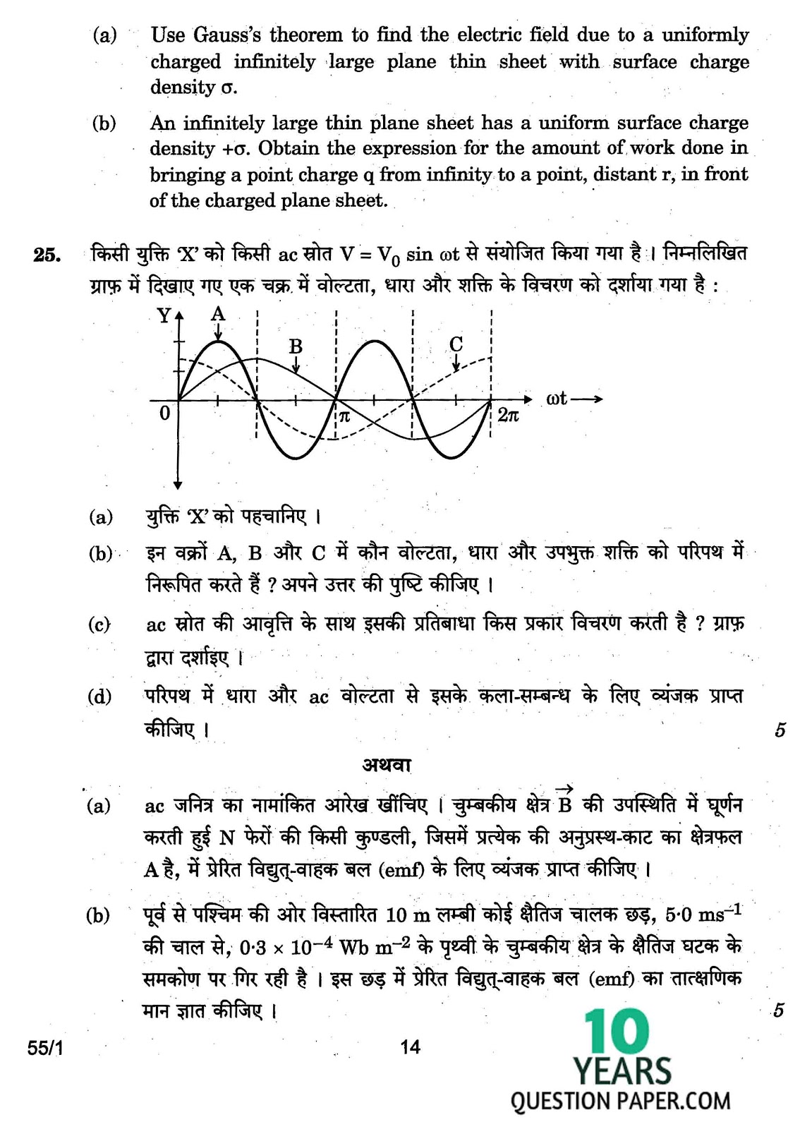 cbse class 12th 2017 board physics question paper set-1 cbse class 12th 2017 Physics question paper