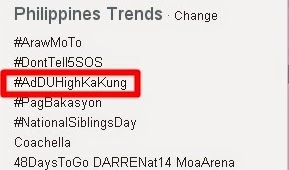 #AdDUHighKaKung Trending Topic in Philippines
