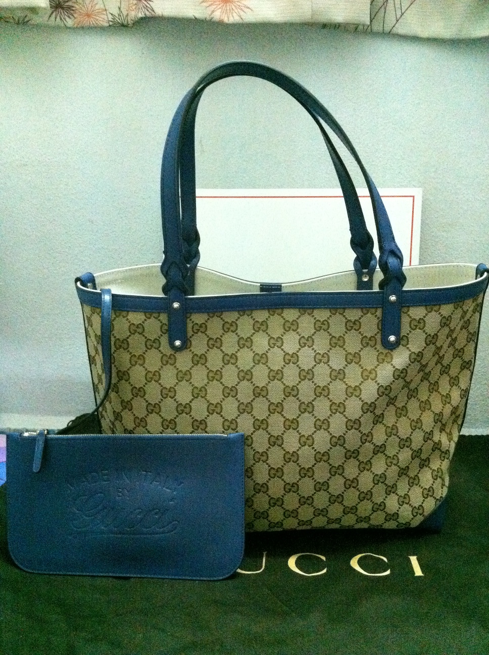 blue gucci tote