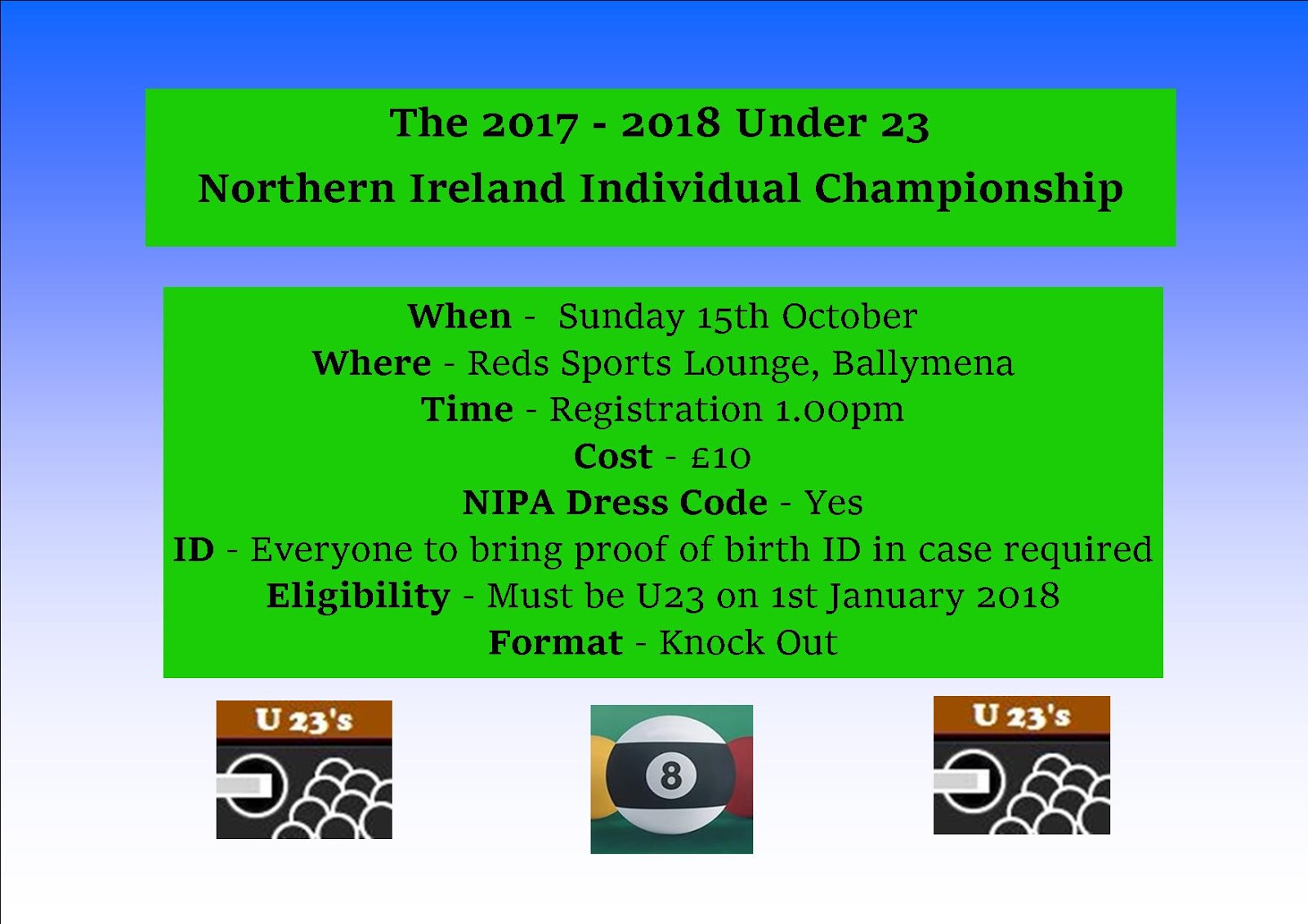 NIPA 20172018 Northern Ireland Under 15/18/23 Championships