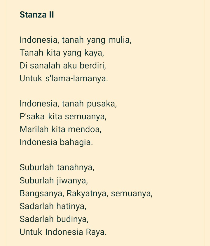 Indonesia raya lirik