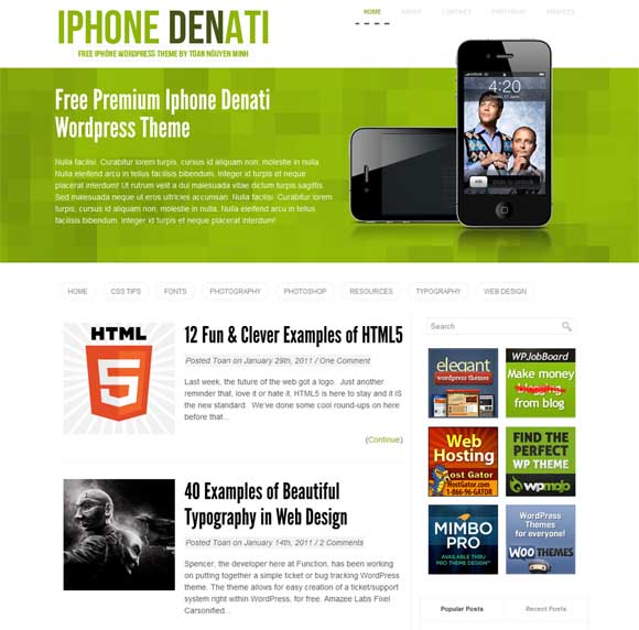 IPhone Denati WordPress Theme