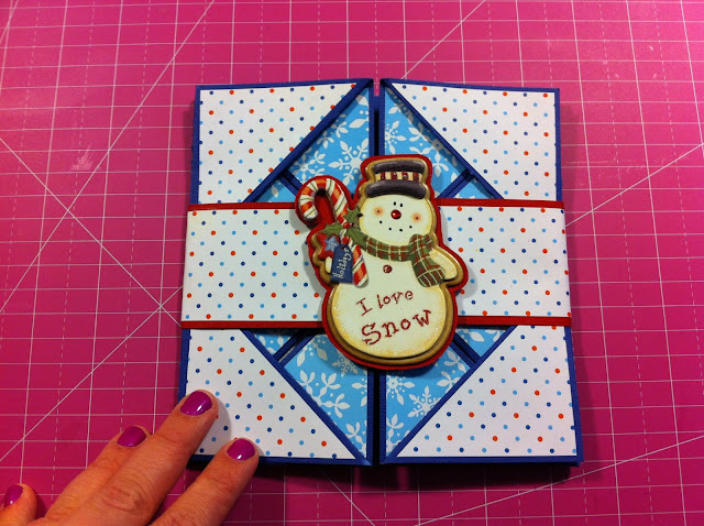 napkin-fold-card-snow-man-sparkle-cute-winter-snow