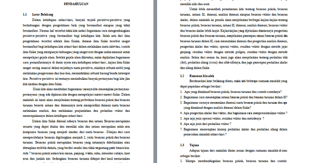 Contoh Makalah Fisika Tentang Besaran dan Vektor  Contoh 