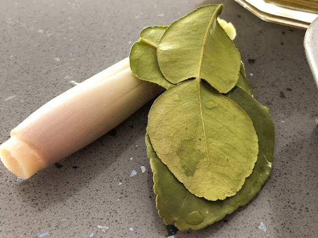 Lemongrass and kaffir lime leaves photo