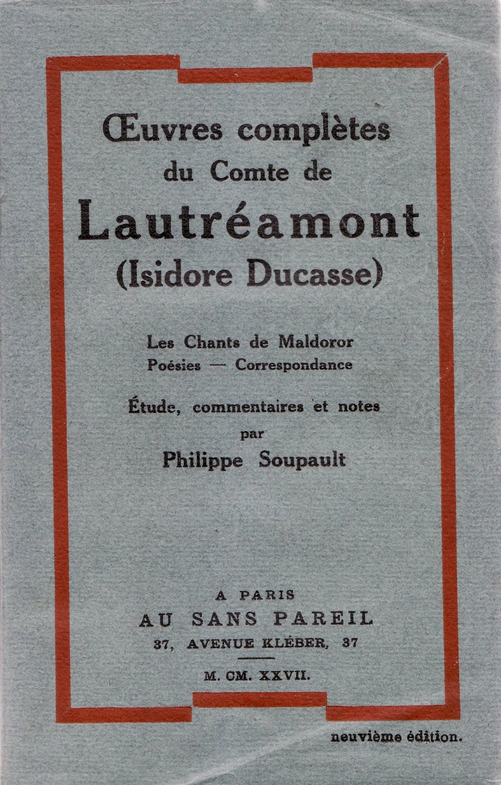 Miscellanées Isidore Lucien Ducasse, comte de Lautréamont (18461870)