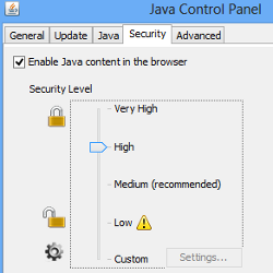 Java ControlPanel