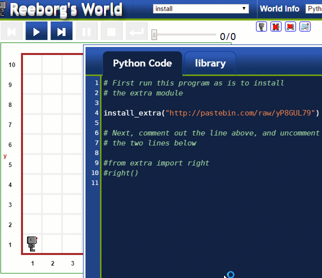 Only Python: Reeborg's answer to pip