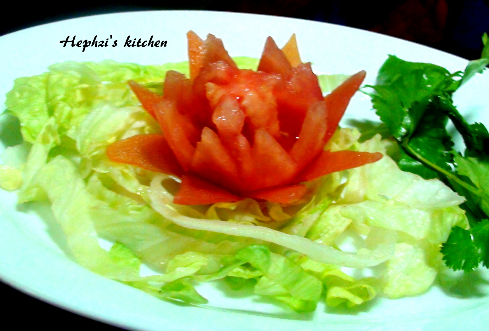 From my kitchen.... Tomato lotus garnish