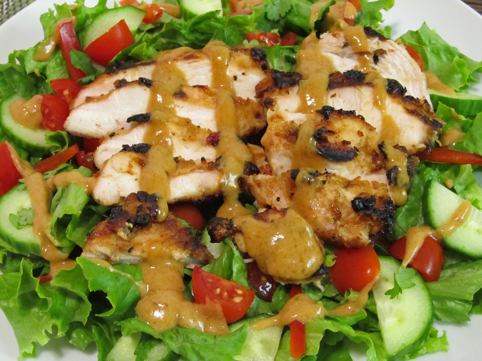 Jenn's Food Journey Chicken Satay Salad