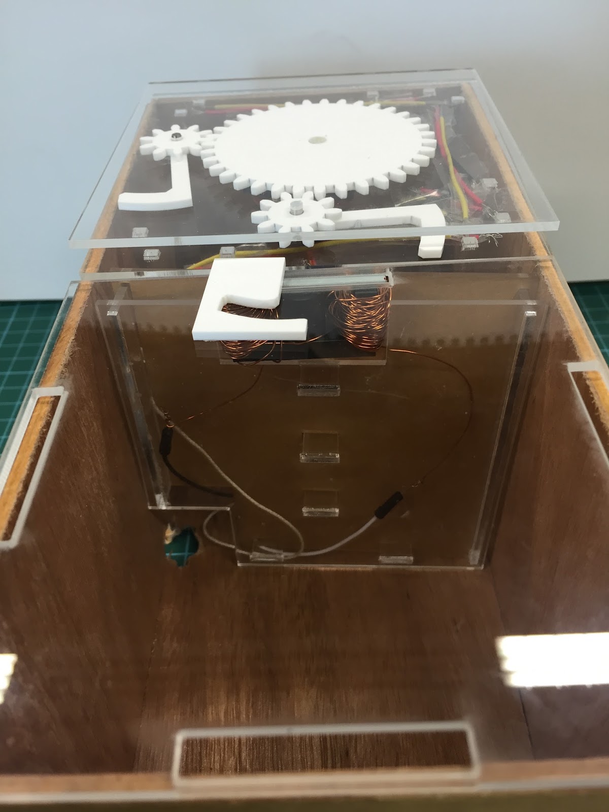 4. Side view of door mechanism