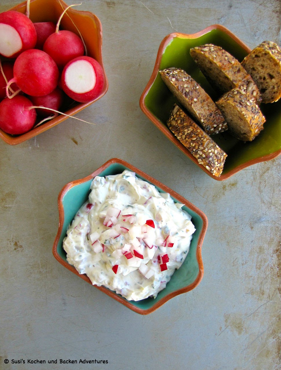 Susi's Kochen Und Backen Adventures Radish Cream Cheese Spread for Spring