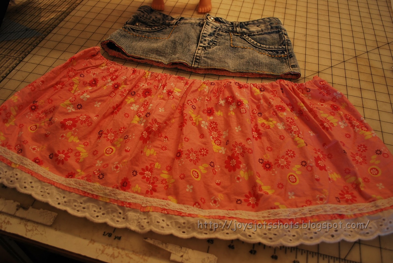 Joy's Jots, Shots & Whatnots Doll Pillow Case Dress from Skirt