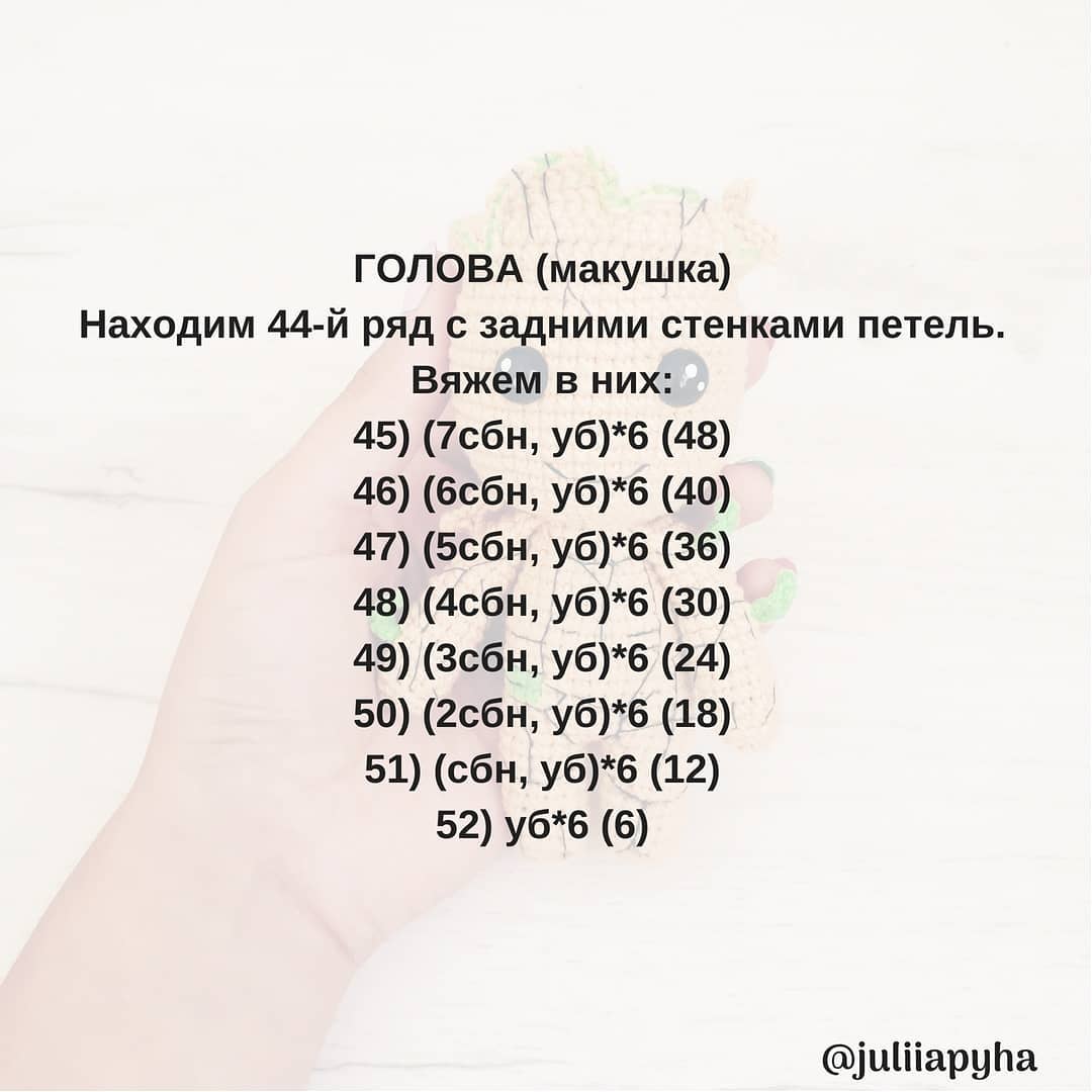 Описание вязания Грут крючком