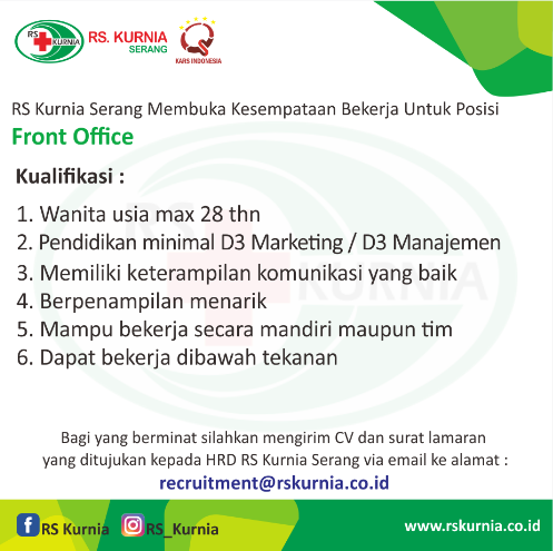 Lowongan Kerja Front Office RS Kurnia Serang - Info Loker ...