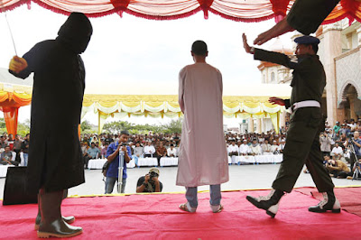 Public caning in Indonesia's Aceh province