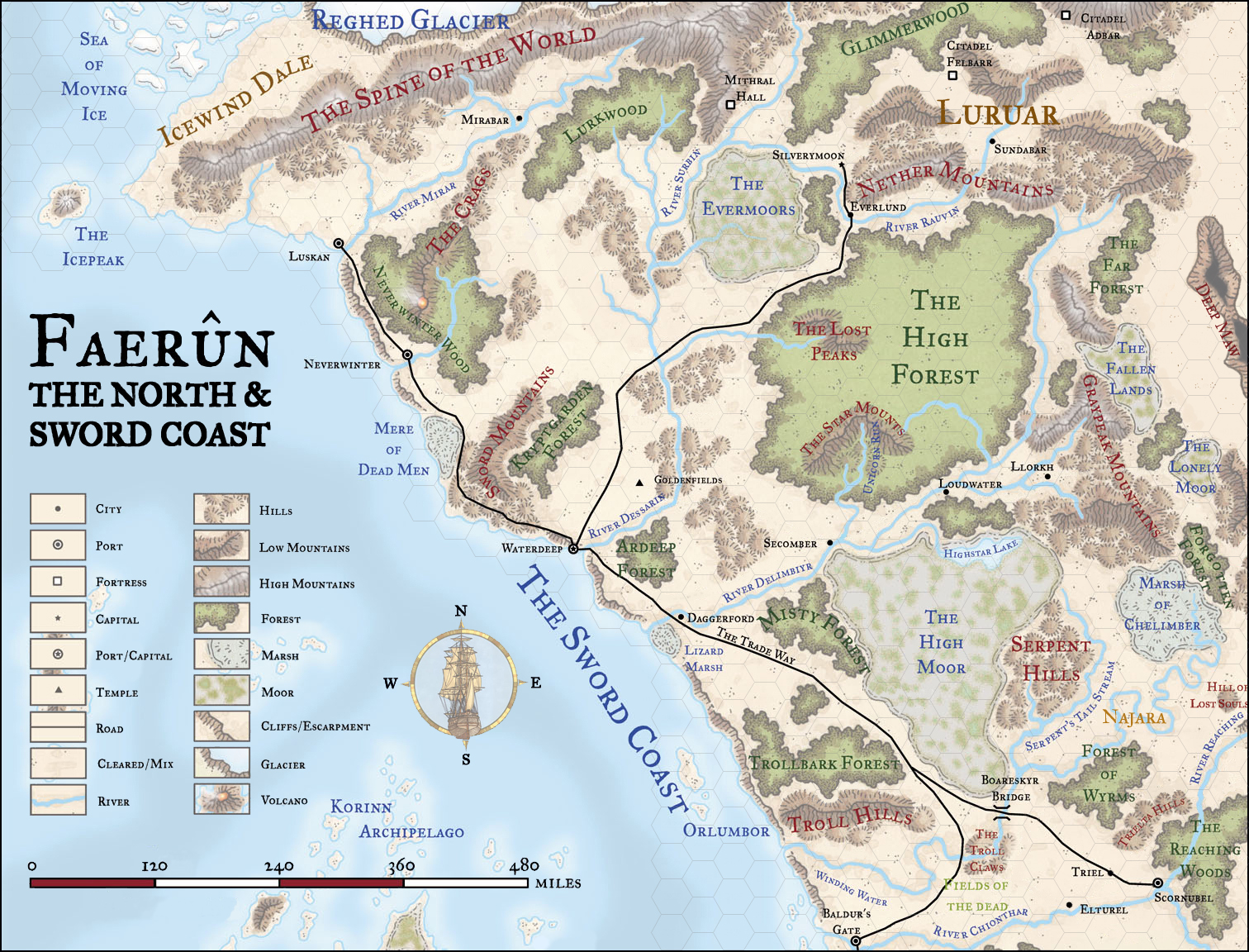 Northern Faerun Map