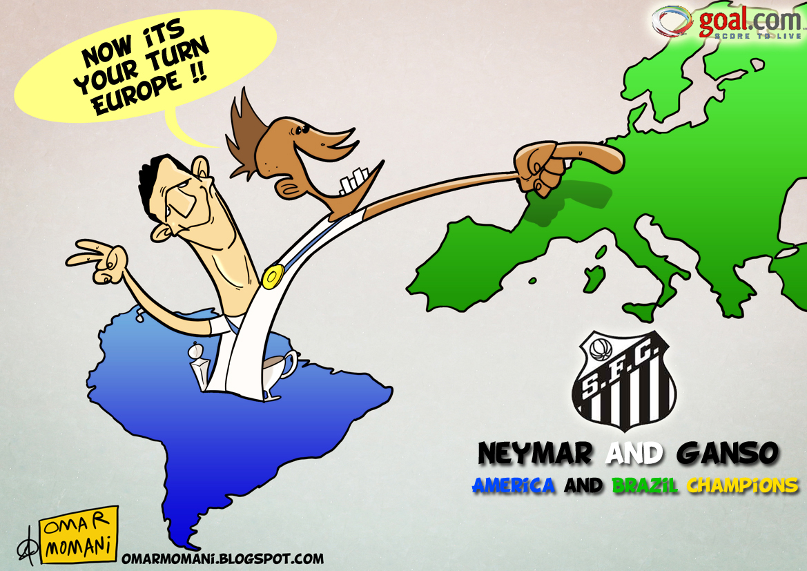 Omar Momani cartoons: Neymar and Ganso