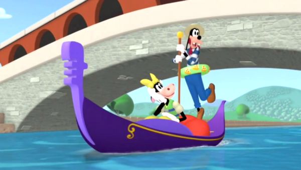 GOOFY [singing]: Oohhhh, felicita! La felicita is sailing in a gondola!