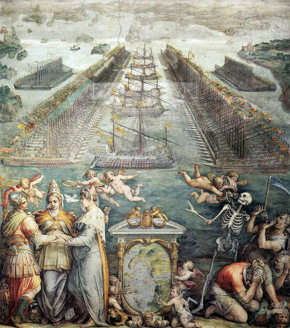 A frota católica em Messina antes da batalha, Giorgio Vasari (1511 — 1574).
