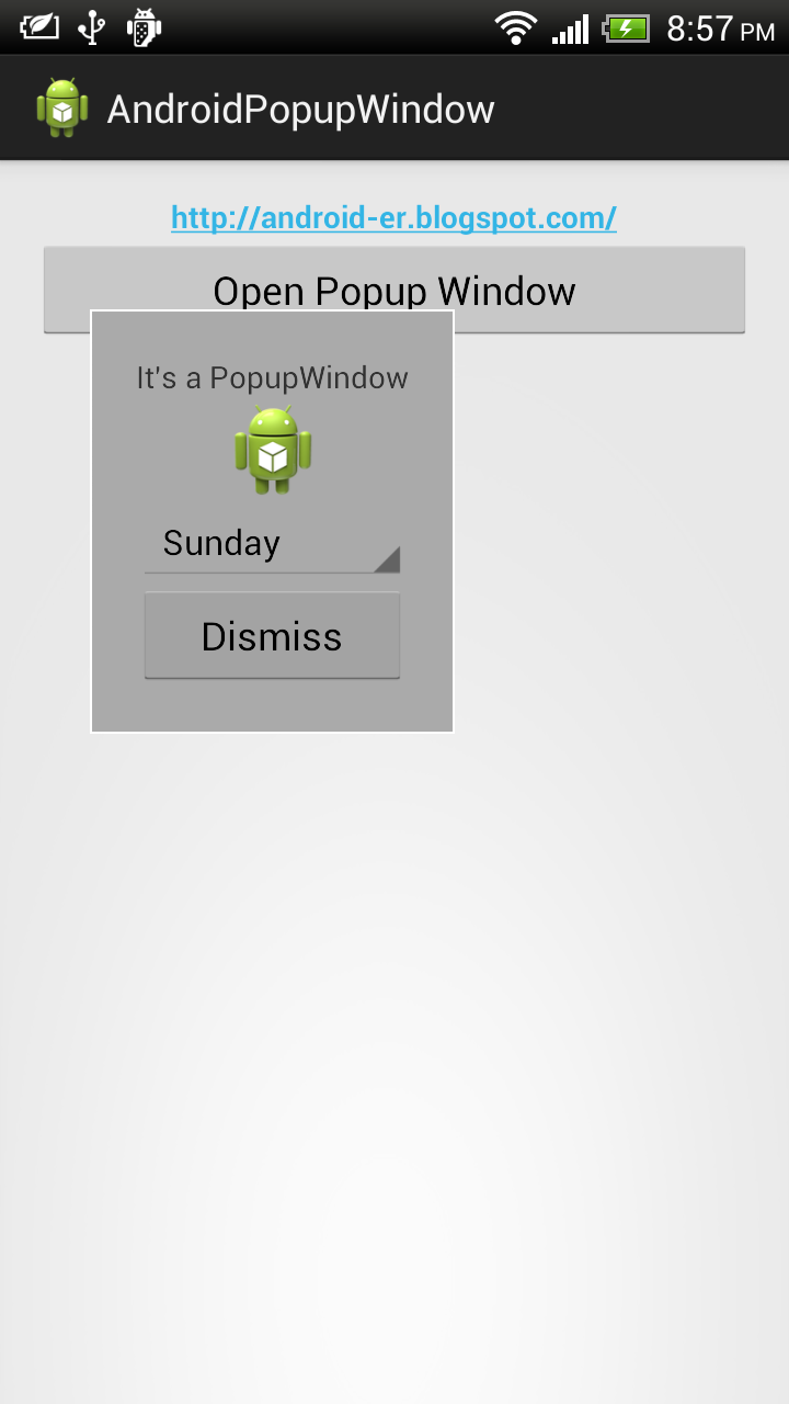 Android-er: Display Spinner inside PopupWindow