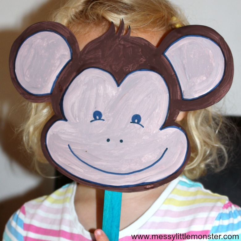 Monkey Mask Craft Booktrusts Time to Read Campaign Messy Little Monster