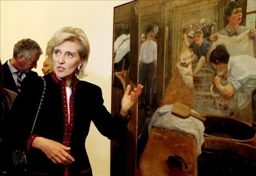 Belgium's Princess Astrid tours the Modern Art Museum of Bogota