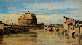 El castillo de San Angelo y el Tíber (Roma) - Jean Baptiste-Camille Corot