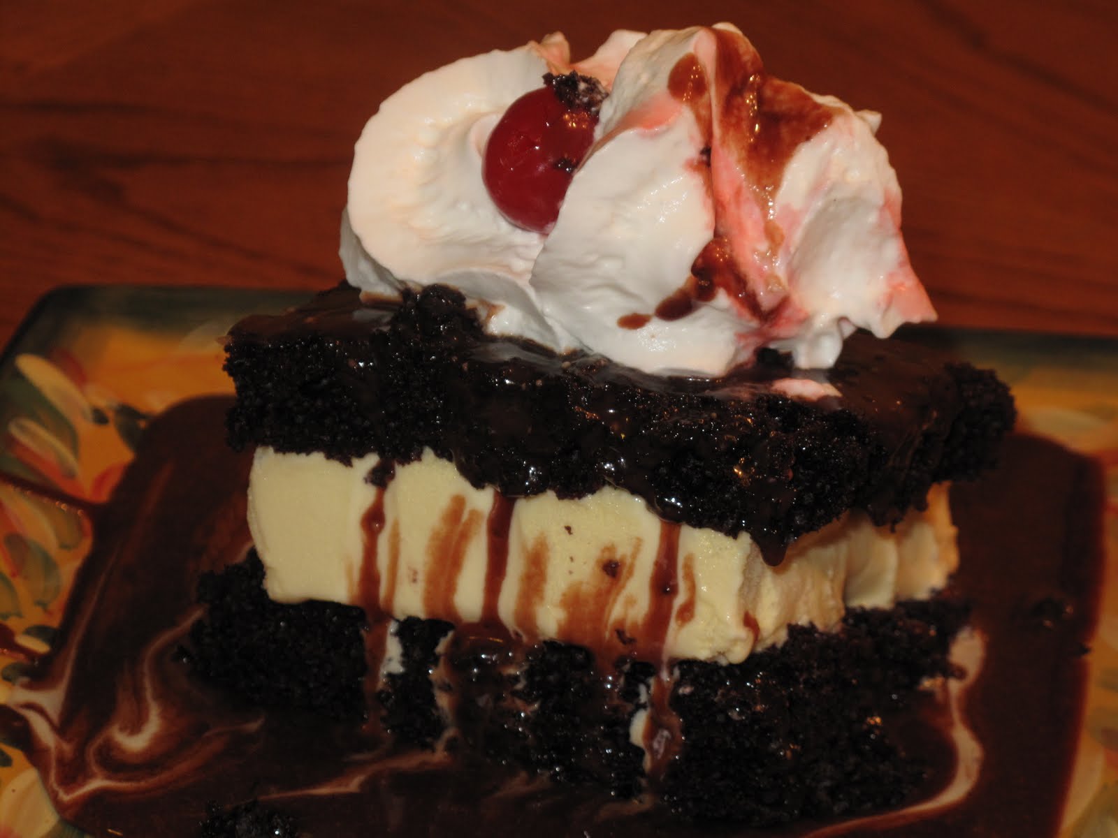 BJ Brinker�s Home Cooking Hot Fudge Ice Cream Cake