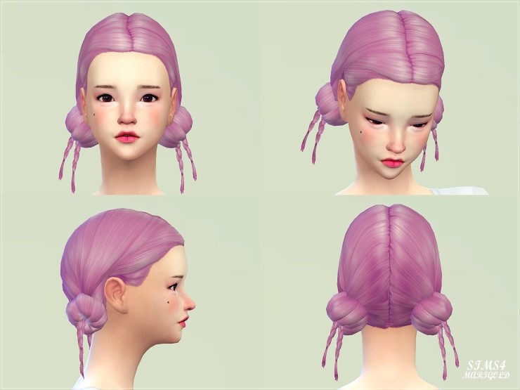 My Sims 4 Blog Two Bun Hairs For Females By Marigold