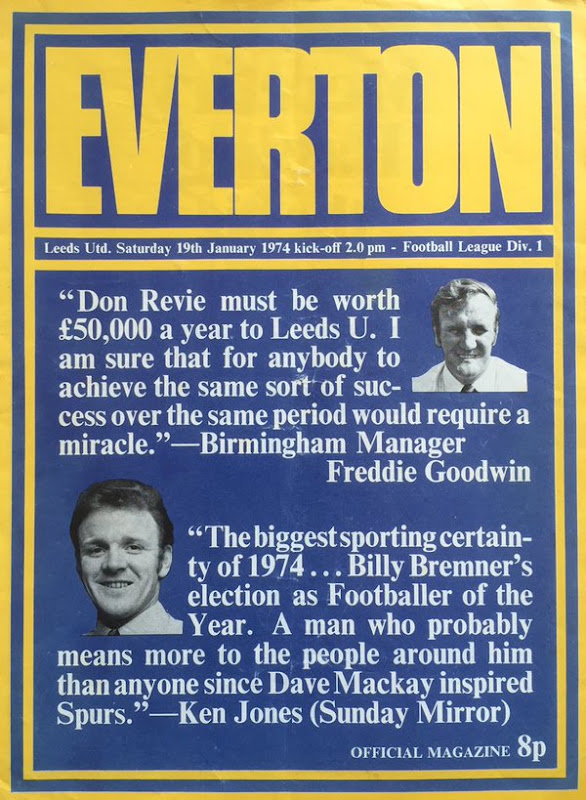 English Football Retro TV Program Everton v Leeds United, 1974.