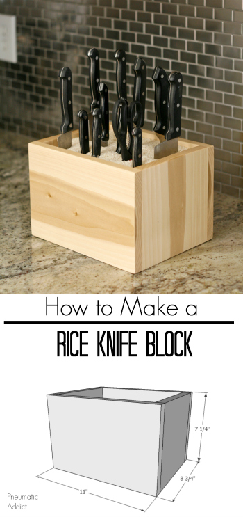Free building plans make your own rice filled wood knife block
