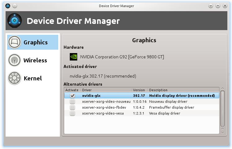 Device Driver Manager Debian